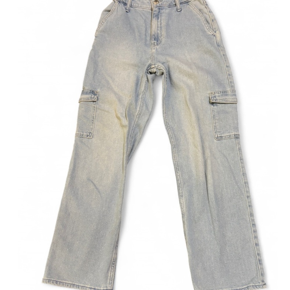 Hollister Light Blue Denim cargo dad jeans size 24